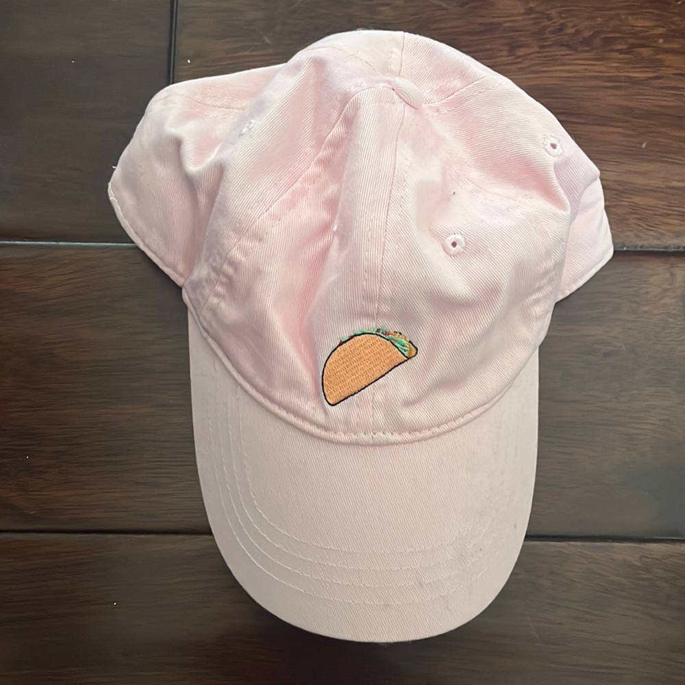 Baby pink taco baseball hat
